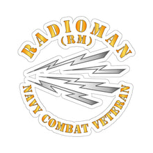 Load image into Gallery viewer, Kiss-Cut Stickers - Navy - Rate - Radioman - Navy Combat Veteran
