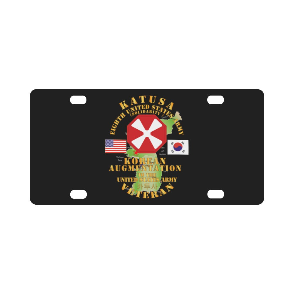 Army - KATUSA - 8th Army w Korea Map Green Classic License Plate