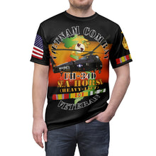 Load image into Gallery viewer, Unisex AOP Tee - USMC - Vietnam Combat Veteran - UH-34D Sea Horse with Vietnam Service Ribbon
