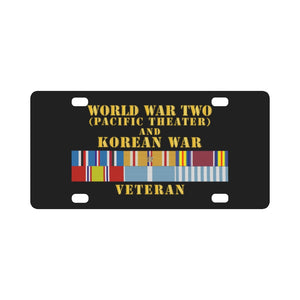 Army - WWII - Pacific Theater - Korean War Veteran Classic License Plate