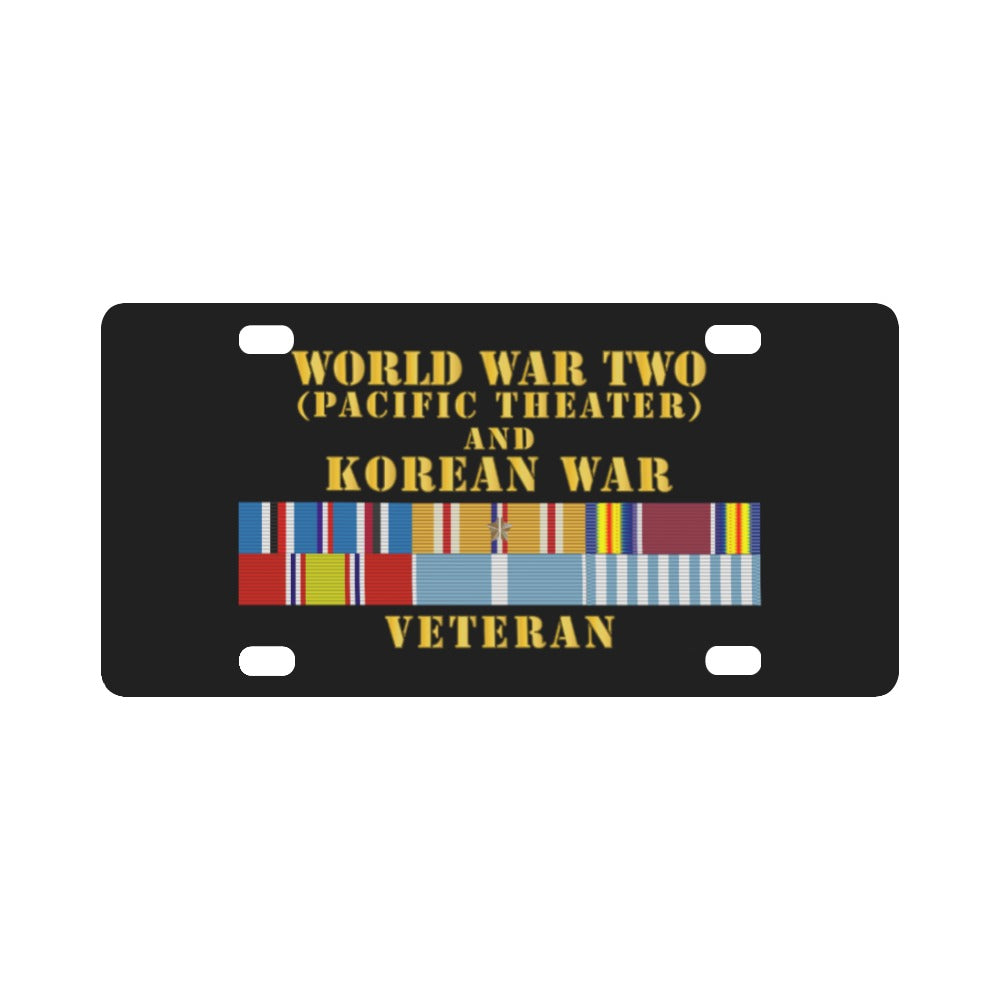 Army - WWII - Pacific Theater - Korean War Veteran Classic License Plate