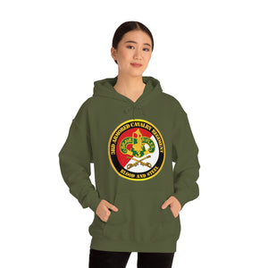 Unisex Heavy Blend Hooded Sweatshirt - Army - 3rd Armored Cavalry Regiment DUI - Red White - Blood and Steel