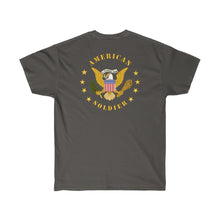 Load image into Gallery viewer, Unisex Ultra Cotton Tee - Army - 57th Artillery Brigade - Shoulder Sleeve Insignia (SSI) with Artillery Branch and Ribbon - American Patriot
