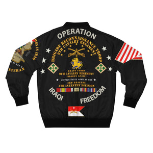 Men's AOP Bomber Jacket - 9th Cavalry Regiment "Buffalo Soldiers" - Cavalrymen At War in Iraq