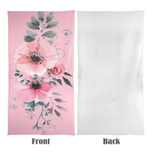 Load image into Gallery viewer, Beach Towel - Flower with Leaves on Pink
