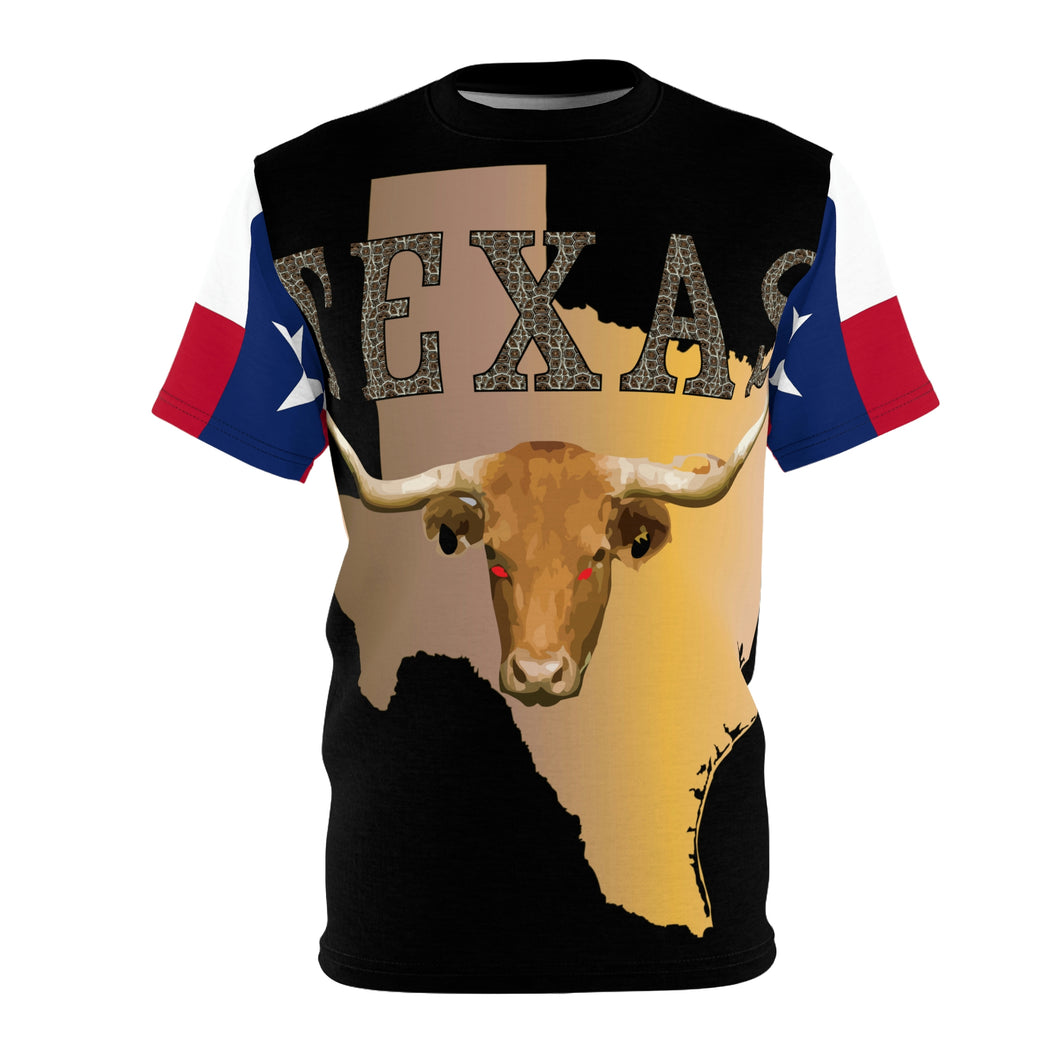 AOP - Shirt - Texas - Rattler Skin -Texas State Map w Longhorn