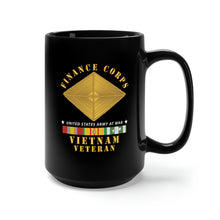 Load image into Gallery viewer, Black Mug 15oz - Army - Finance Corps - Vietnam Vet w VN SVC X300
