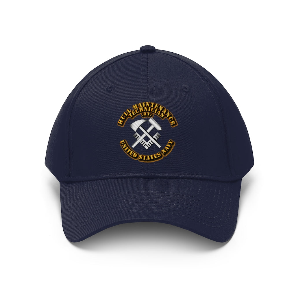 Unisex Twill Hat - Navy - Rate - Navy Hull Maintenance Technician - Direct to Garment (DTG) - Printed