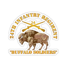 Load image into Gallery viewer, Kiss-Cut Stickers - Army - 24th Infantry Regiment - Buffalo Soldiers w 24th Inf Branch Insignia
