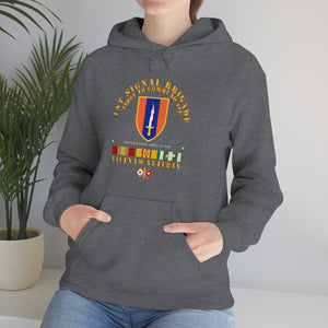 Unisex Heavy Blend™ Hooded Sweatshirt - Army - 1st Signal Bde SSI w VN SVC