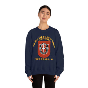 Unisex Heavy Blend Crewneck Sweatshirt -  Army - 7th Special Forces Group W Flash - Fbnc