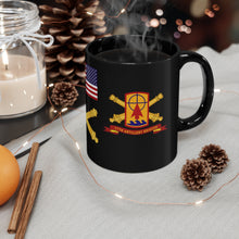 Load image into Gallery viewer, Black mug 11oz - Army 57th Artillery Brigade - DUI with Branch - 57th Artillery Brigade - SSI w Branch - Ribbon
