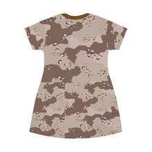 Load image into Gallery viewer, All Over Print T-Shirt Dress - Military Chocolate Chip Desert Camouflage
