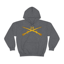 Load image into Gallery viewer, Unisex Heavy Blend Hooded Sweatshirt - Army - 24th Infantry Regiment Branch Wo Txt
