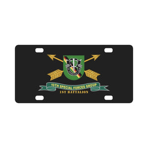 Army - 1st Battalion, 10th Special Forces Group - Flash w Br - Ribbon X 300 Classic License Plate