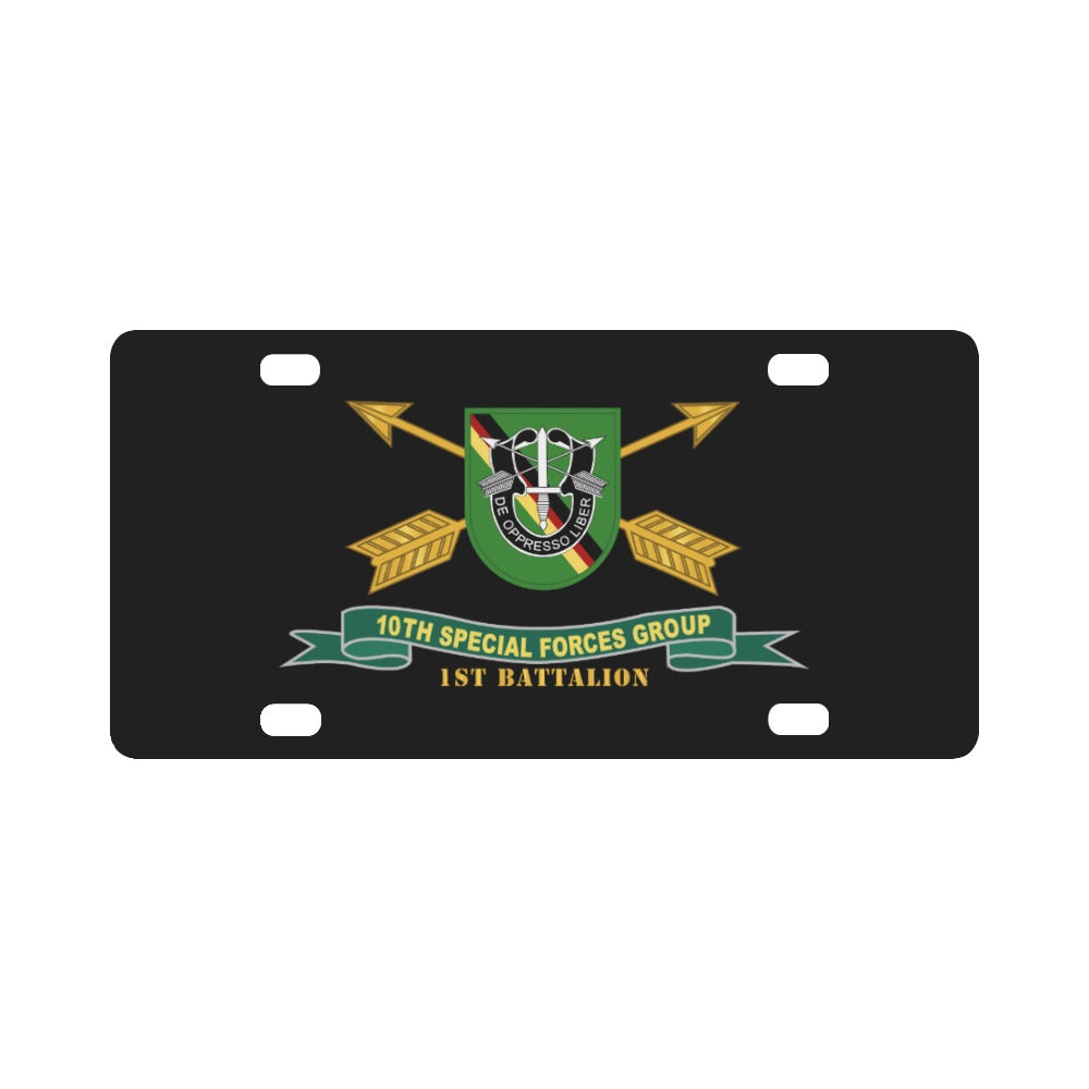 Army - 1st Battalion, 10th Special Forces Group - Flash w Br - Ribbon X 300 Classic License Plate