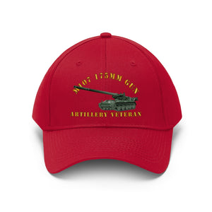 Twill Hat - Army - M107 - 175mm Gun - Artillery Veteran - Hat - Direct to Garment (DTG) - Printed