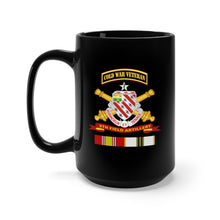 Load image into Gallery viewer, Black Mug 15oz - Army - 8th Field Artillery w Br - Ribbon COLD WAR Vet Tab

