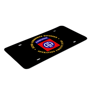 [Made in USA] Custom Aluminum Automotive License Plate 12" x 6" - Army - 82nd Airborne Division - Operation Urgent Fury