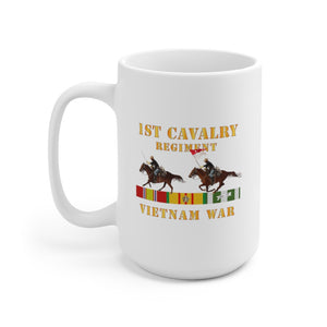 Ceramic Mug 15oz - Army - 1st Cavalry Regiment - Vietnam War wt 2 Cav Riders and VN SVC X300