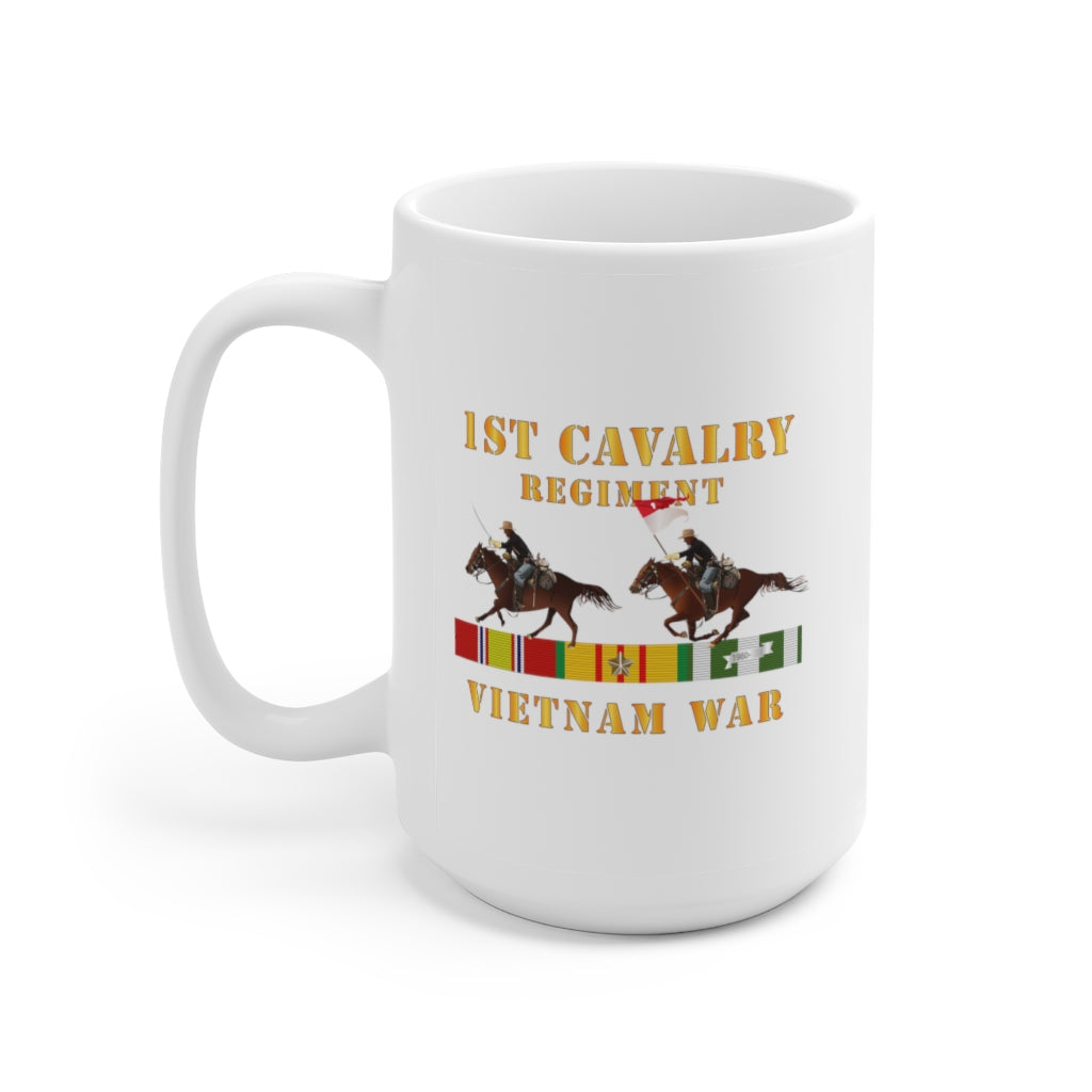 Ceramic Mug 15oz - Army - 1st Cavalry Regiment - Vietnam War wt 2 Cav Riders and VN SVC X300