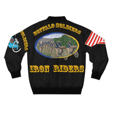 Load image into Gallery viewer, Men&#39;s AOP Bomber Jacket - E Company, 25th Infantry, &quot;Iron Riders&quot;, Buffalo Soldiers
