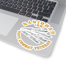 Load image into Gallery viewer, Kiss-Cut Stickers - Navy - Rate - Radioman - Navy Combat Veteran
