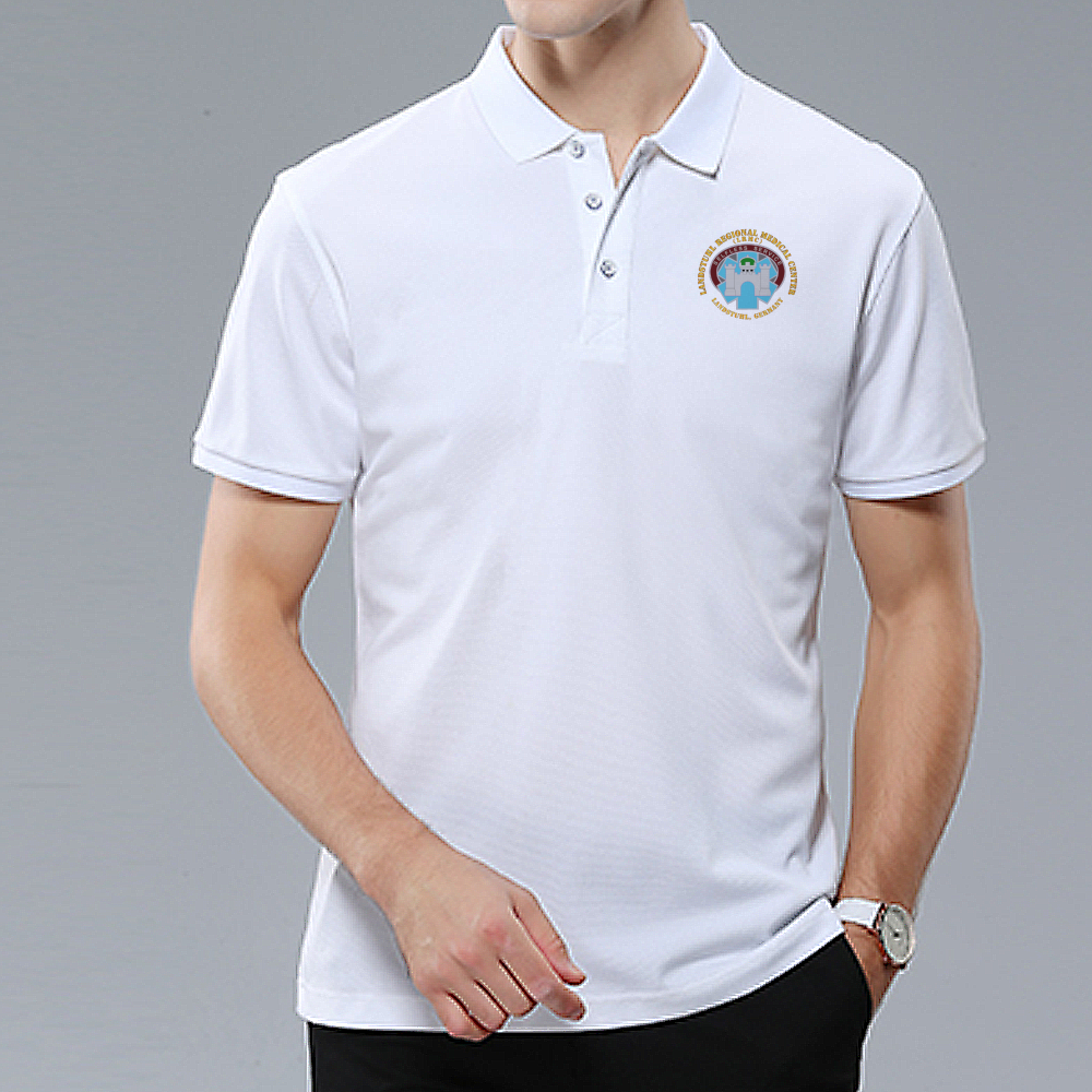 Custom Shirts Men's White Classic Polo Shirt Offset Heat Transfer Print - Army - Landstuhl Regional Medical Center - Landstuhl Germany