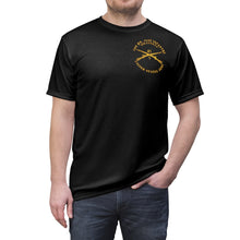 Load image into Gallery viewer, Unisex AOP Cut &amp; Sew Tee - 1st Battalion, 41st Infantry regiment (Pocket Area), 41st Infantry Regiment Unit Crest on Back
