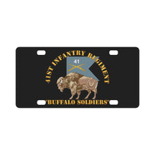 Load image into Gallery viewer, Army - 41st Infantry Regiment - Buffalo Soldiers w 41st Inf Guidon X 300 Classic License Plate
