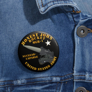 Custom Pin Buttons - Army - Artillery - Honest John Rocket - MGR1