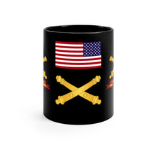Load image into Gallery viewer, Black mug 11oz - Army 57th Artillery Brigade - DUI with Branch - 57th Artillery Brigade - SSI w Branch - Ribbon
