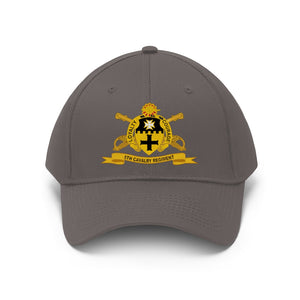 Twill Hat - Army - 5th Cavalry Regiment with Cavalry Branch and Ribbon  - Hat - Direct to Garment (DTG) - Printed