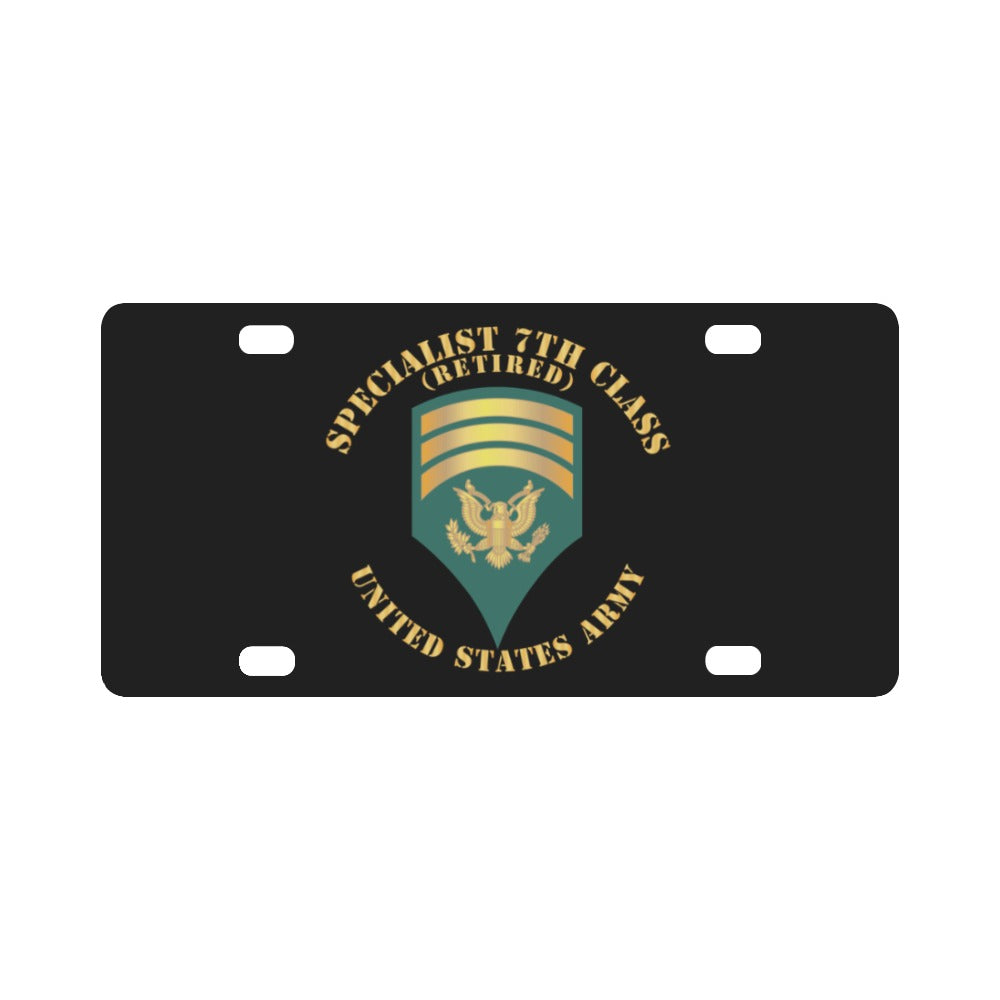 Army - Specialist 7th Class - SP7 - Retired Classic License Plate