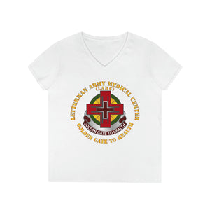 Ladies' V-Neck T-Shirt - Army - Letterman Army Medical Center - Dui - Golden Gate To Health