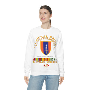 Unisex Heavy Blend Crewneck Sweatshirt - Army - 1st Signal Bde SSI w VN SVC