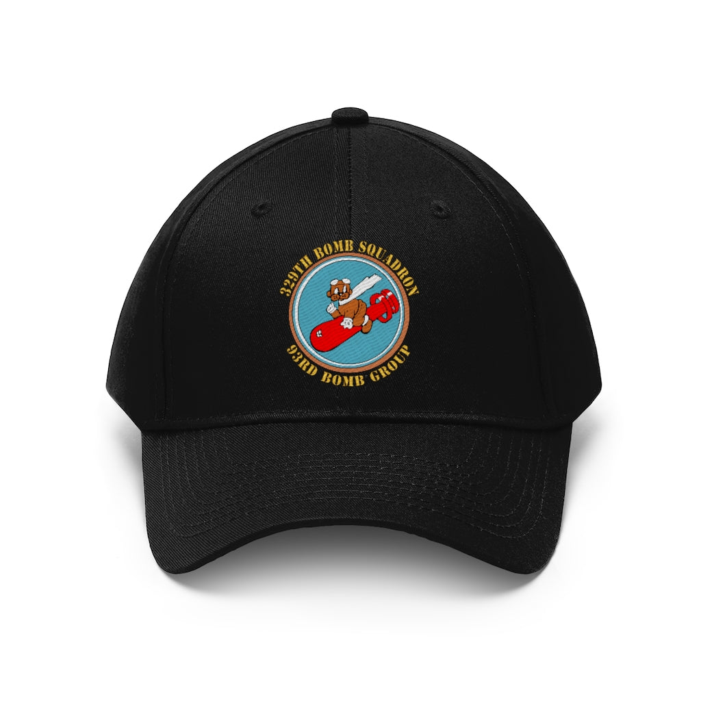 Unisex Twill Hat - 329th Bomb Squadron,93rd Bomb Group - WWII - USAAF - Direct to Garment (DTG) - Printed