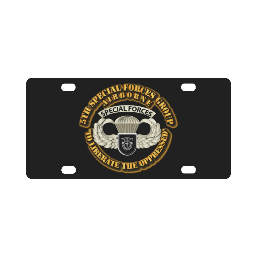 SOF - 5th SFG - Airborne Badge Classic License Plate