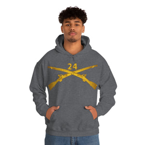 Unisex Heavy Blend Hooded Sweatshirt - Army - 24th Infantry Regiment Branch Wo Txt