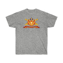 Load image into Gallery viewer, Unisex Ultra Cotton Tee - Army - 57th Artillery Brigade - Distinctive Unit Insignia (DUI) with Artillery Branch and Ribbon - American Patriot
