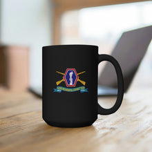 Load image into Gallery viewer, Black Mug 15oz - Army - 442nd Infantry Regimental Combat Team w Br - SSI - Ribbon X 300
