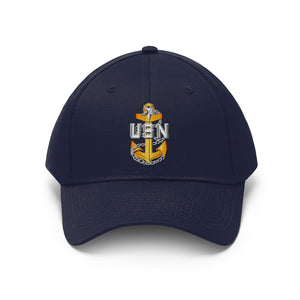 Unisex Twill Hat - Navy - Rate - Navy Senior Chief Petty Officer without Text - Direct to Garment (DTG) - Printed