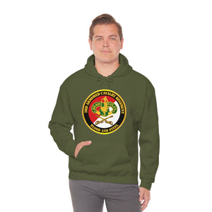 Unisex Heavy Blend Hooded Sweatshirt - Army - 3rd Armored Cavalry Regiment DUI - Red White - Blood and Steel