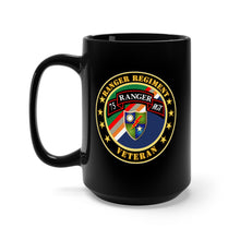Load image into Gallery viewer, Black Mug 15oz - Army - Ranger Regiment Veteran - Scroll - DUI
