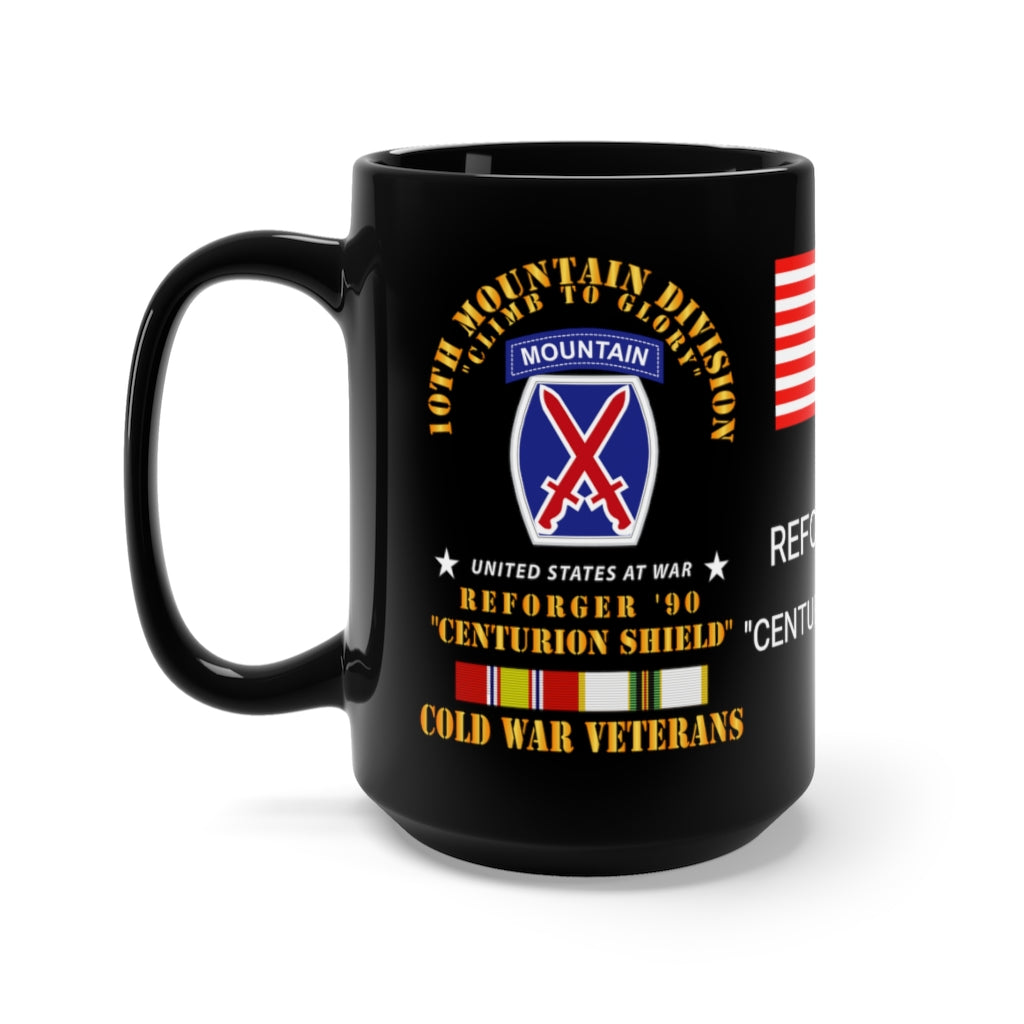 10th mountain coffee mug Black Mug 15oz - Army - 10th Mountain Division - Climb to Glory