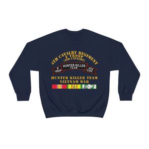 Unisex Heavy Blend Crewneck Sweatshirt - Army - F Troop, 4th Cavalry, Hunter Killer Team, Vietnam War with Vietnam Service Ribbons