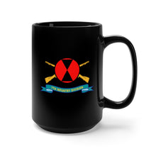 Load image into Gallery viewer, Black Mug 15oz - Army - 7th Infantry Division - SSI w Br - Ribbon X 300
