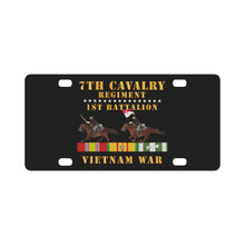 Load image into Gallery viewer, Army - 1st Battalion, 7th Cavalry Regiment - Vietnam War wt 2 Cav Riders and VN SVC X300 Classic License Plate
