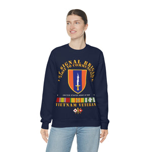 Unisex Heavy Blend Crewneck Sweatshirt - Army - 1st Signal Bde SSI w VN SVC