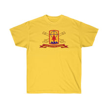 Load image into Gallery viewer, Unisex Ultra Cotton Tee - Army - 57th Artillery Brigade - Shoulder Sleeve Insignia (SSI) with Artillery Branch and Ribbon - American Patriot
